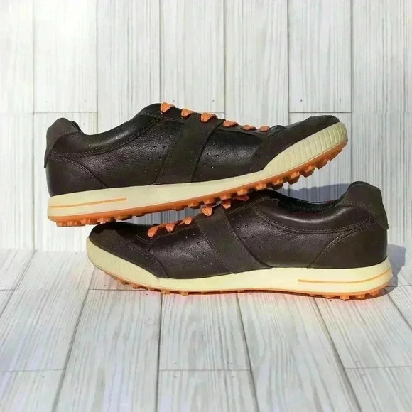 ECCO Men\'s Golf Shoes Size 42 Brown Leather Hydromax Excellent Condition main image 4
